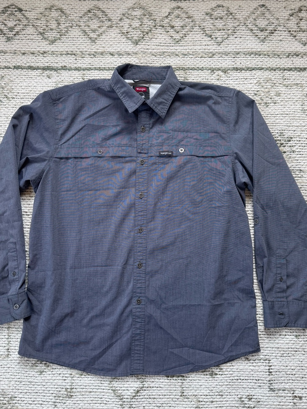 Wrangler Men's Button-Down Shirt - Slate Navy